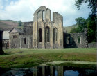 Valle Crucis Abbey, near Langollen, east front of church of ruined Cistercian Monastery, founded 1201
